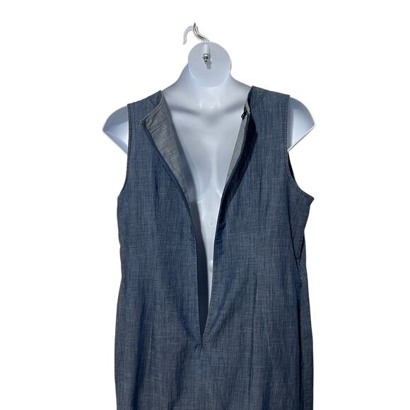 Talbots Womens Plus Size 14W Slub Denim Shift Midi Dress Blue - Picture 9 of 11